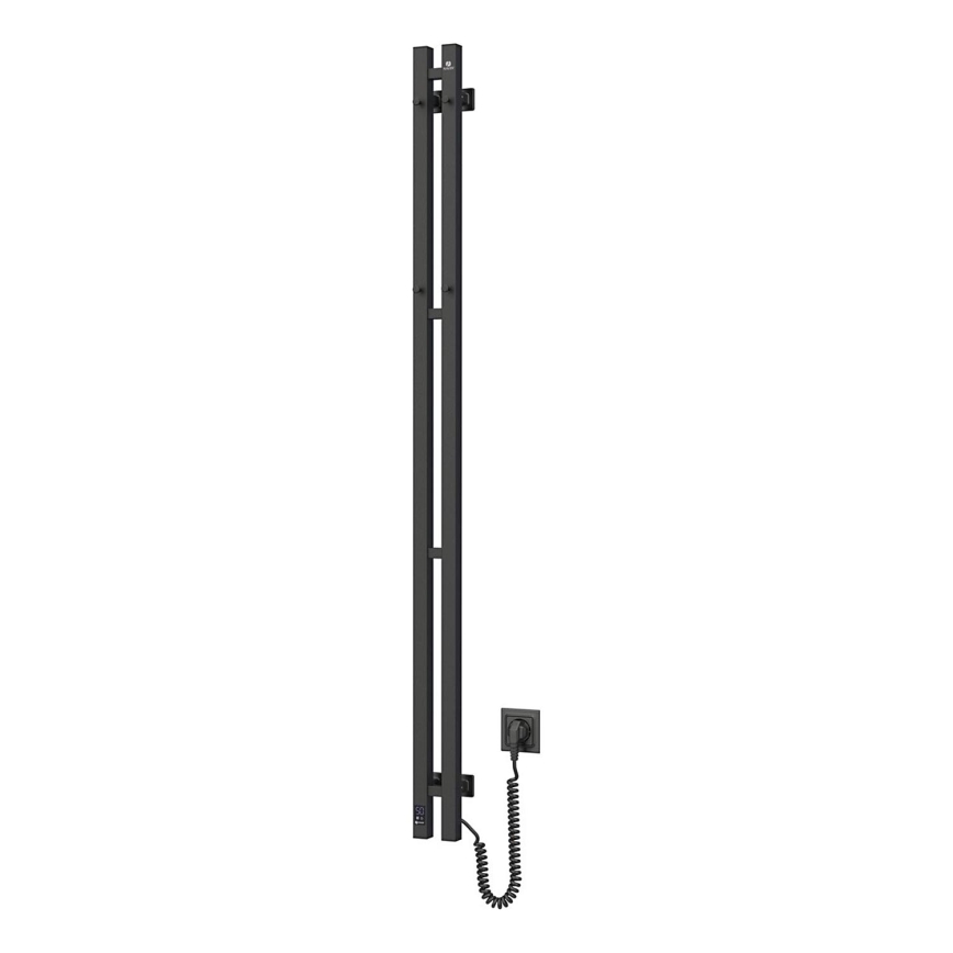 Електрически сушилник за кърпи с термостат SILOUETTE 200W/230V 150,6cm IP44, черен, десен