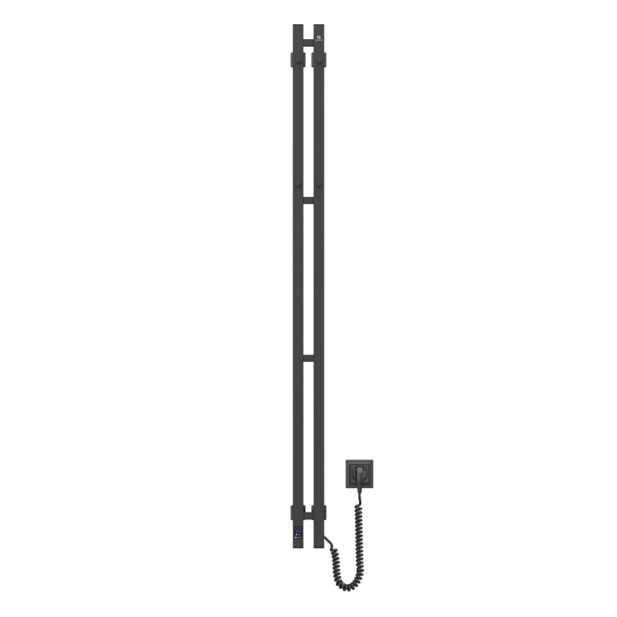 Електрически сушилник за кърпи с термостат SILOUETTE 200W/230V 150,6cm IP44, черен, десен