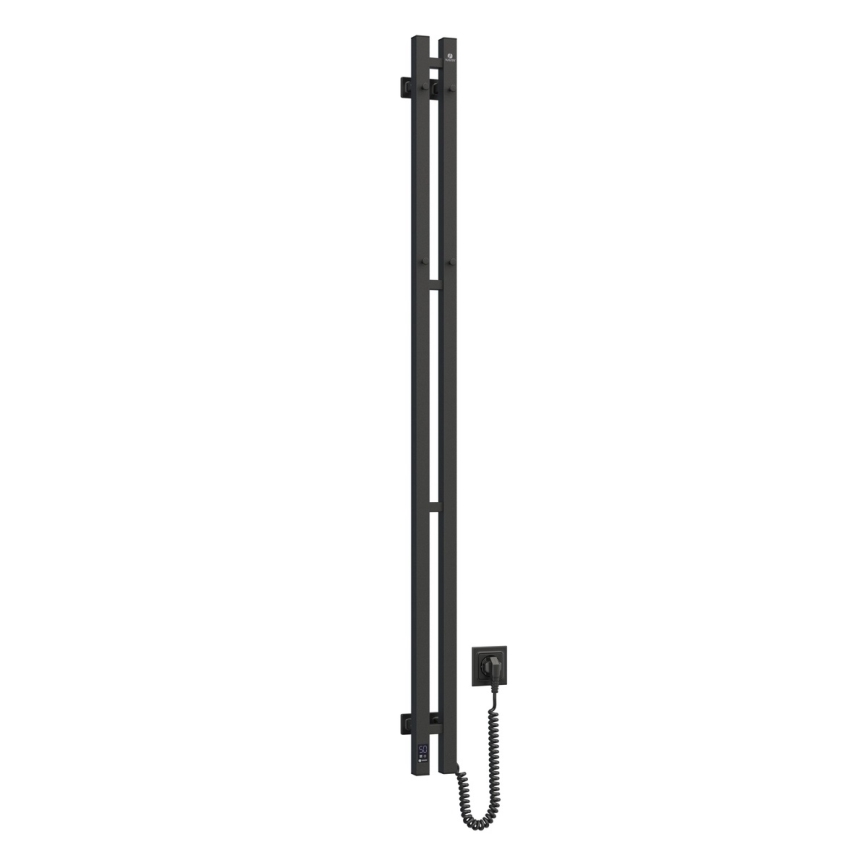 Електрически сушилник за кърпи с термостат SILOUETTE 200W/230V 150,6cm IP44, черен, десен