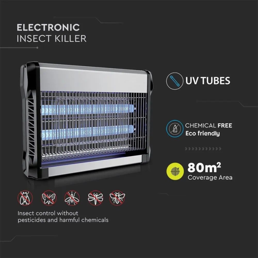 Електрически уред за борба с насекоми 2x10W/230V 80 м²
