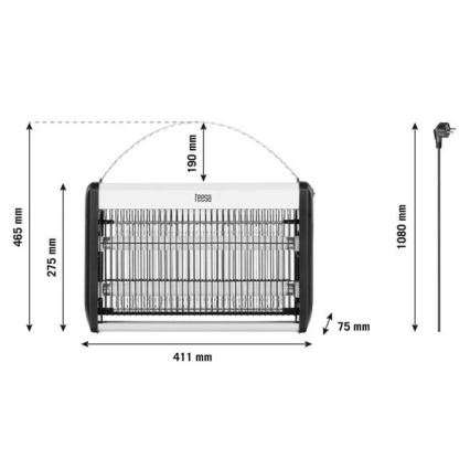 Електрически уред за борба с насекоми 2x10W/230V 80 кв. м