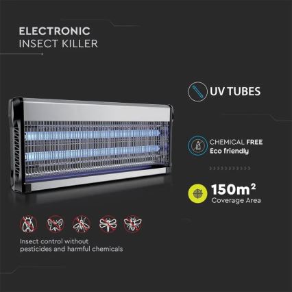 Електрически уред за борба с насекоми 2x20W/230V 150 м²
