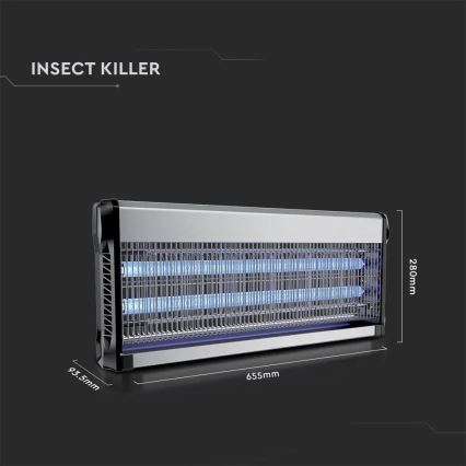 Електрически уред за борба с насекоми 2x20W/230V 150 м²