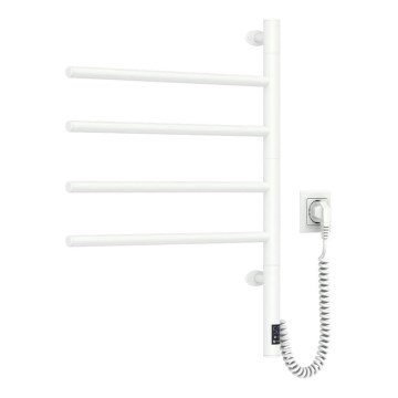 Електрически въртящ се сушилник за кърпи с термостат ARABESQUE 150W/230V 64,6 см IP44 бял