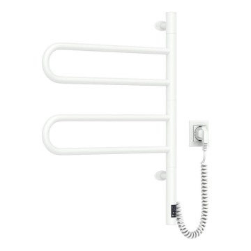 Електрически въртящ се сушилник за кърпи с термостат FOUETTE 128W/230V 64,6 см IP44 бял