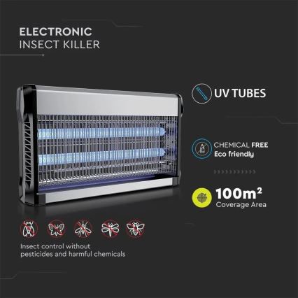 Електрически капан за насекоми 2x15W/230V 100м2