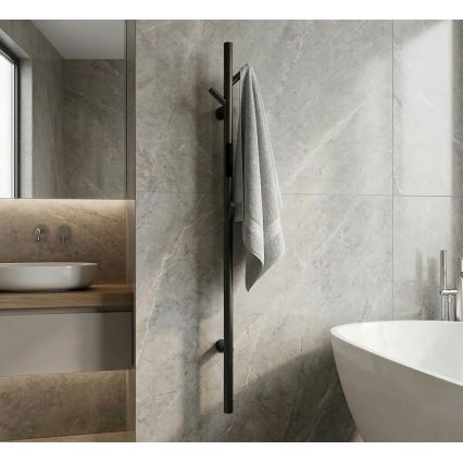 Електрическа лира за кърпи 118 см, 30 Вт, черна