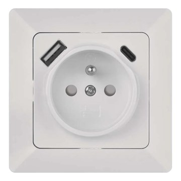 Електрическа розетка за домашна употреба с USB A+USB C