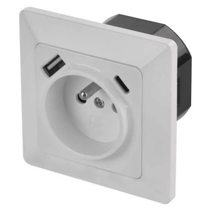 Електрическа розетка за домашна употреба с USB A+USB C