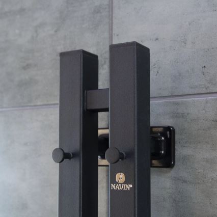 Електрическа сушилня за кърпи с термостат SILOUETTE 187W/230V 120,6 см IP44 черен дeсен ъглов