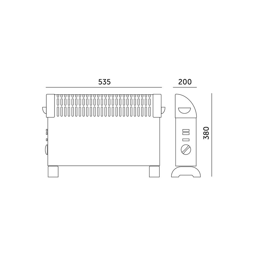 Електрически пряк нагревател/конвектор SONDO 750/1250/2000W/230V черен