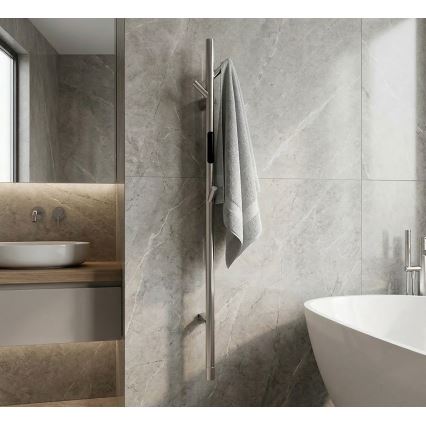 Електрически прътов сушилник за кърпи, 118 см, 30 W, от неръждаема стомана