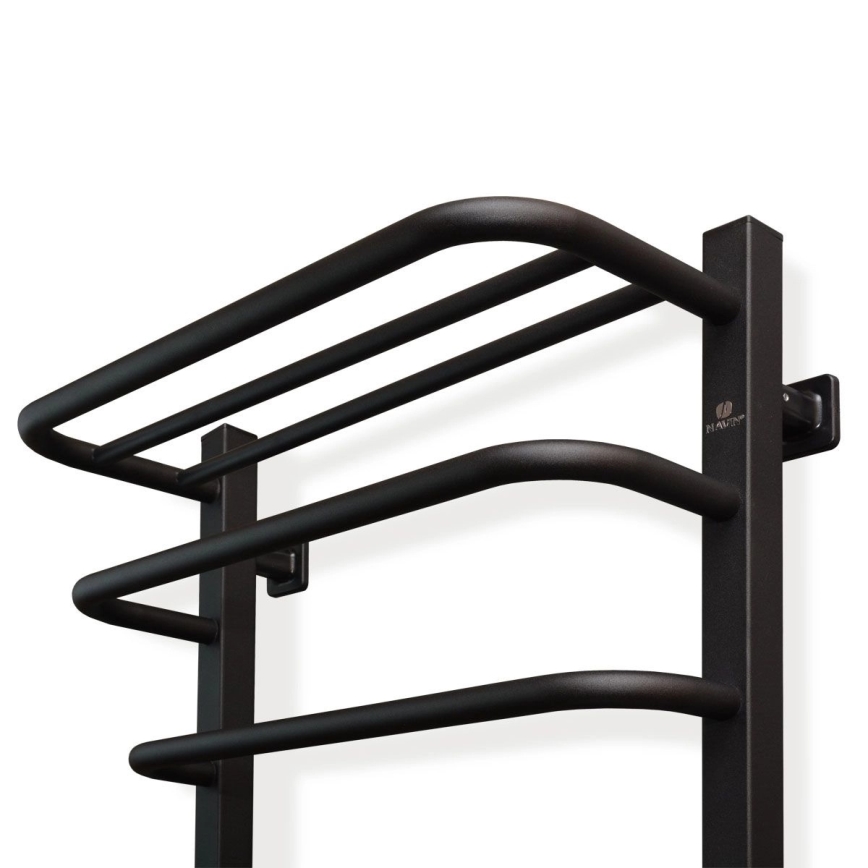 Електрически радиатор за баня с термостат FORTIS 350W/230V 80,6 см IP44 черен, ляв