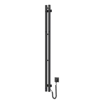 Електрически сушилник за хавлии с термостат SILOUETTE 106W 150x9 cm черен, десен