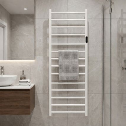 Електрически сушилник за кърпи 45x132 см 180W неръждаема стомана/бял