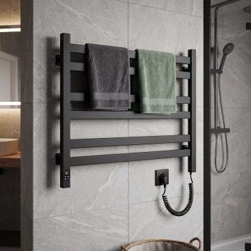 Електрически сушилник за кърпи с термостат AVANGARD 181W 50x90 cm, черен, десен