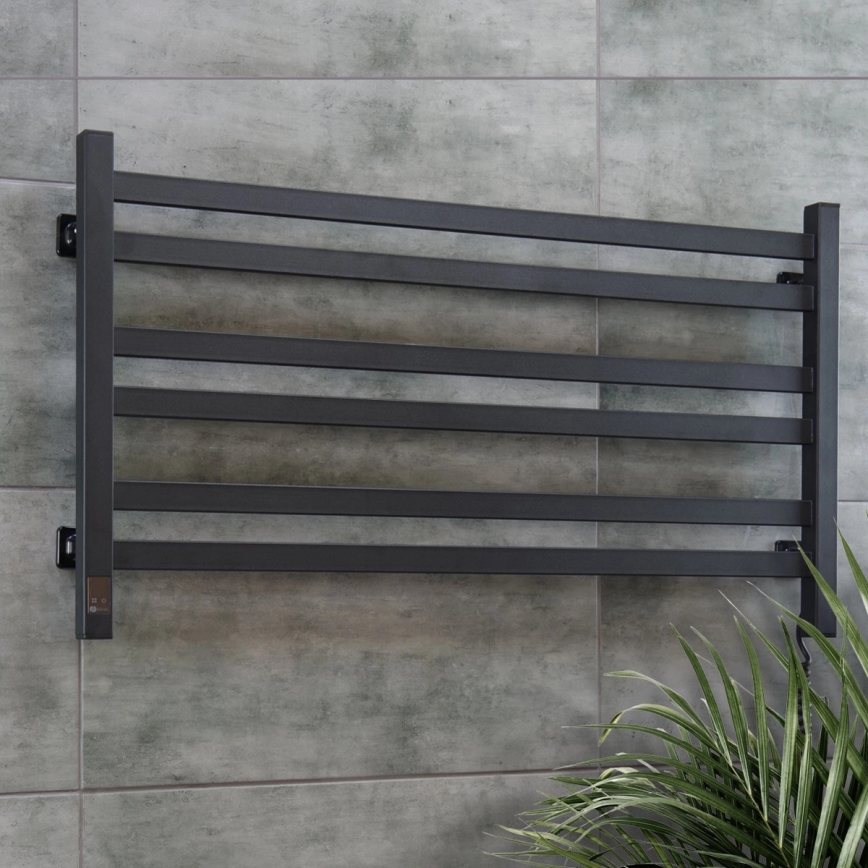 Електрически сушилник за кърпи с термостат AVANGARD 181W, 50x90 см, черен, десен