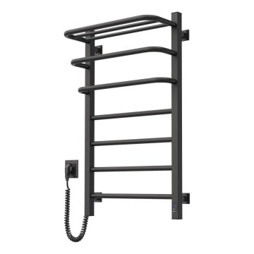 Електрически сушилник за кърпи с термостат FORTIS, 155 W, 80 x 48 см, черен, ляв