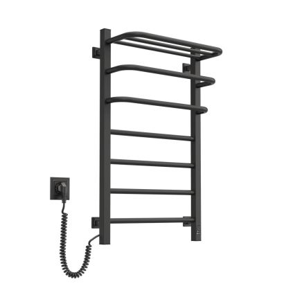 Електрически сушилник за кърпи с термостат FORTIS, 155 W, 80 x 48 см, черен, ляв