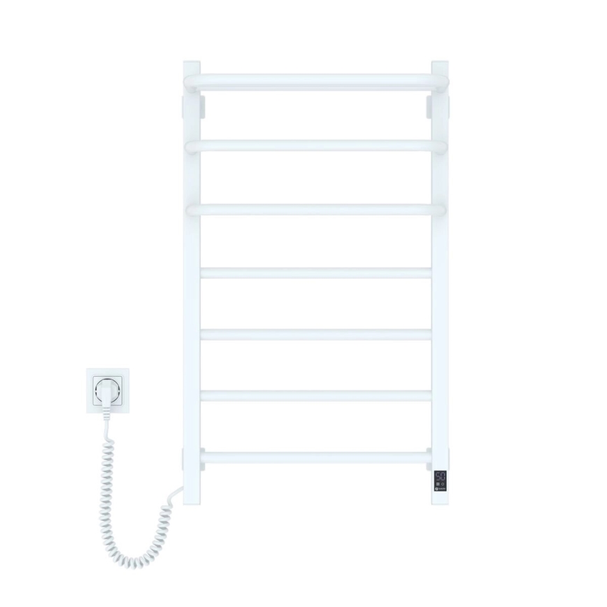 Електрически сушилник за кърпи с термостат FORTIS 155W 80x48 cm бял ляв