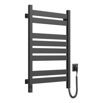 Електрически сушилник за кърпи с термостат LARGO 168W 80x50 cm черен десен