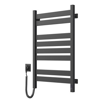 Електрически сушилник за кърпи с термостат LARGO 168W, 80x50 см, черен, ляв