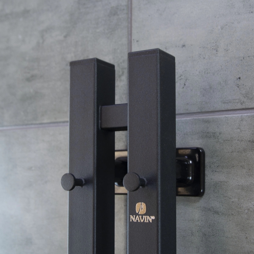 Електрически сушилник за кърпи с термостат SILOUETTE 200W/230V 150,6cm IP44, черен, десен