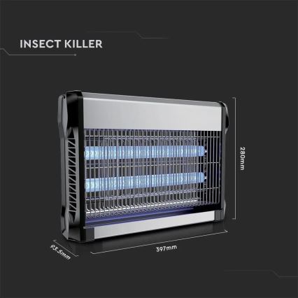 Електрически уловител на насекоми 2x10W/230V 80 м²