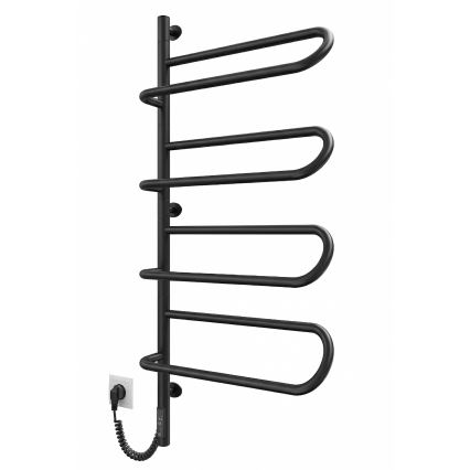 Електрически въртящ се сушилник за кърпи ELECTRA 120W/230V 102,5x47,5 cm неръждаема стомана/черен ляв