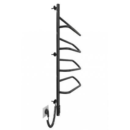 Електрически въртящ се сушилник за кърпи ELECTRA 120W/230V 102,5x47,5 cm неръждаема стомана/черен ляв