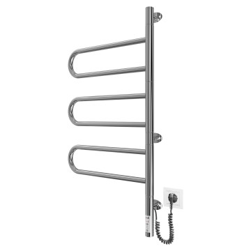 Електрически въртящ се сушилник за хавлии TRISTAR 80W/230V 82,5x44,5 cm IP44 неръждаема стомана/лъскав хром