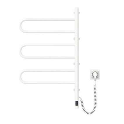 Електрически въртящ се сушилник за кърпи с термостат FOUETTE 120W 80x49 cm бял