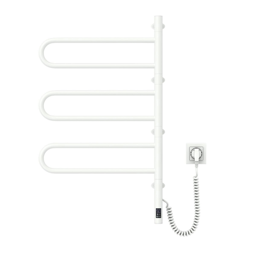 Електрически въртящ се сушилник за кърпи с термостат FOUETTE 120W 80x49 cm бял