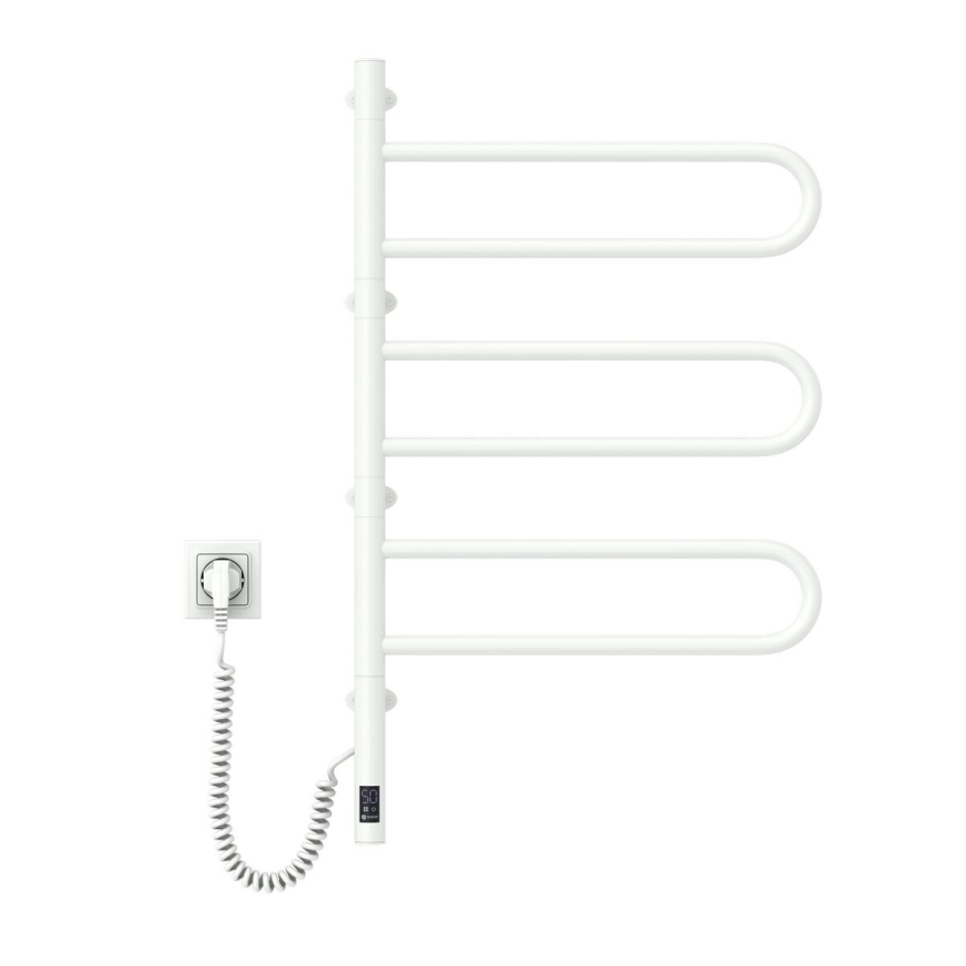 Електрически въртящ се сушилник за кърпи с термостат FOUETTE 120W 80x49 cm бял