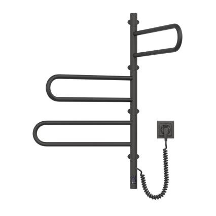 Електрически въртящ се сушилник за кърпи с термостат FOUETTE 120W 80x49 см черен