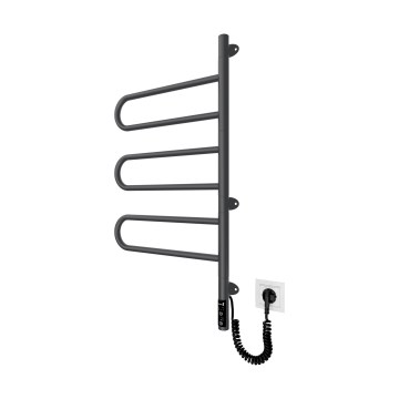 Електрически въртящ се сушилник за кърпи TRISTAR 80W/230V 80x44,5 cm IP44 неръждаема стомана/черен