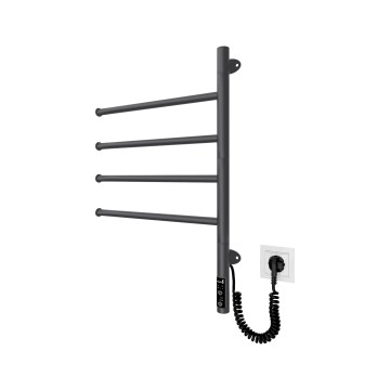 Електрически въртящ се сушилник за кърпи VEER 50W/230V 62,5x44,5 cm неръждаема стомана/черен