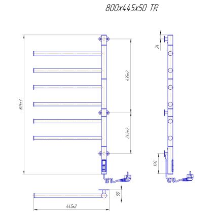 Електрически въртящ се сушилник за кърпи VEER 80W/230V 82,5x44,5 cm неръждаема стомана/лъскав хром