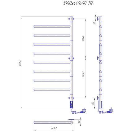 Електрически въртящ се сушилник за кърпи VEER 95W/230V 102,5x44,5 cm неръждаема стомана/лъскав хром