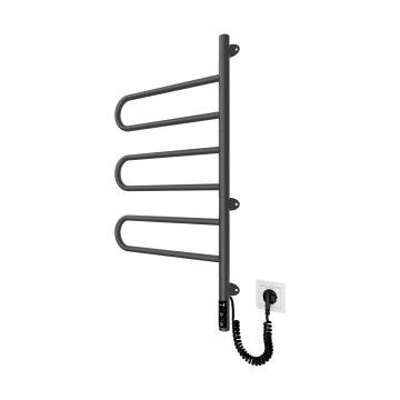 Електрически въртящ се сушител за кърпи TRISTAR 80W/230V 82,5x44,5 cm IP44 неръждаема стомана/черен