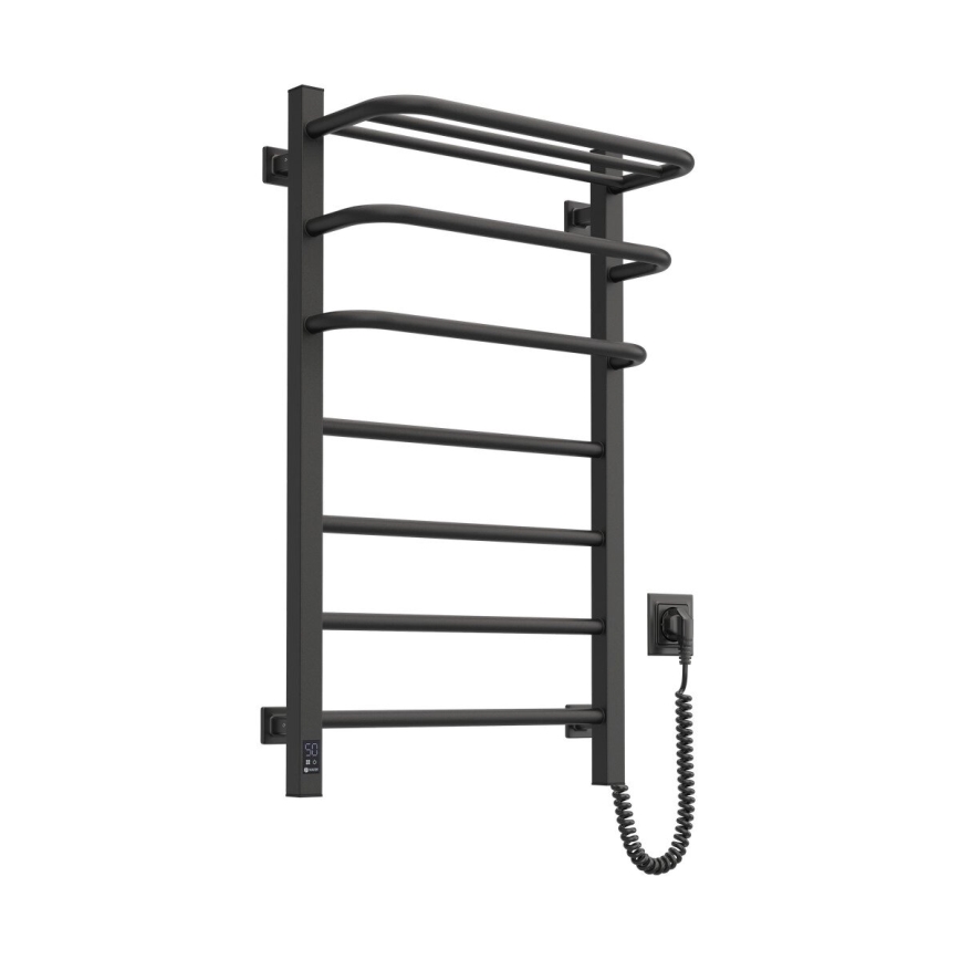 Електрическо оборудване за баня радиатор с термостат FORTIS 350W/230V 80,6 см IP44 черен дeсен ъглов