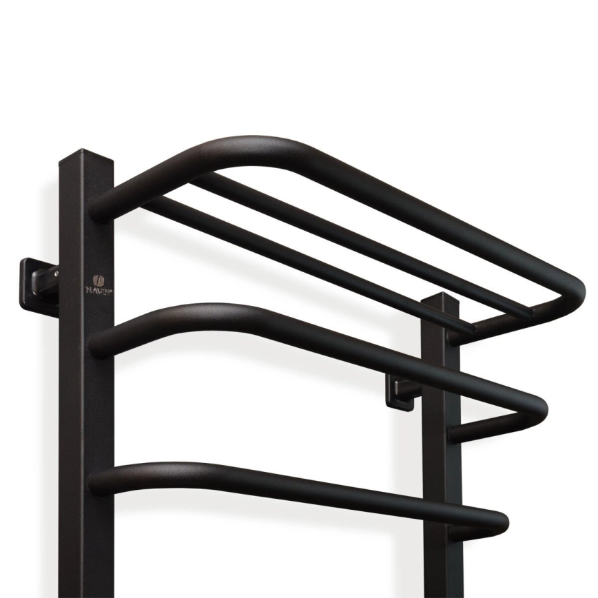 Електрическо оборудване за баня радиатор с термостат FORTIS 350W/230V 80,6 см IP44 черен дeсен ъглов