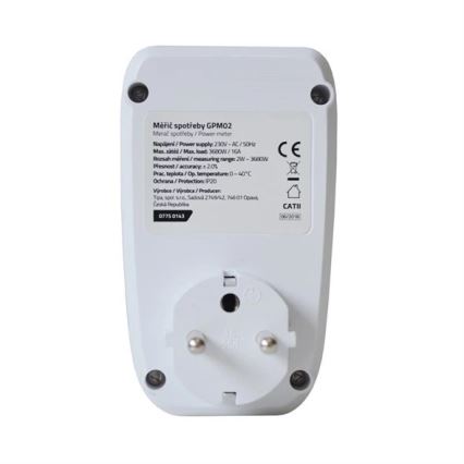 Електромер за потребление 3680W/230V