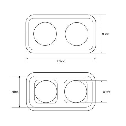 Elhard - Двойна керамична ретро розетка за дома с рамка SCHUKO 230V бяла