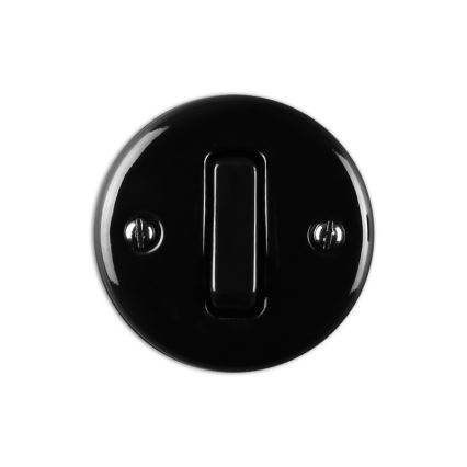 Elhard - стенен керамичен ретро еднополюсен ключ № 1/0, черен