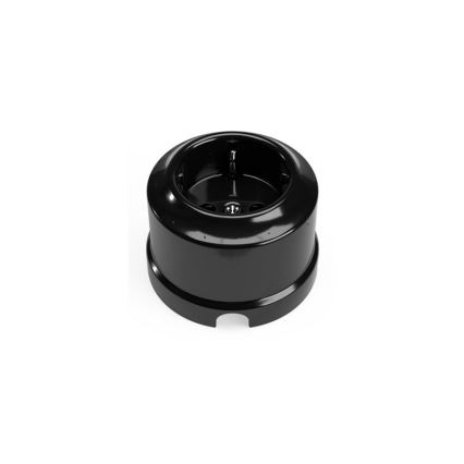 Elhard - Стенна керамична ретро розетка за битова употреба 230 V, черна