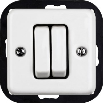 Elhard - Керамичен ретро серийен ключ без рамка №5, бял