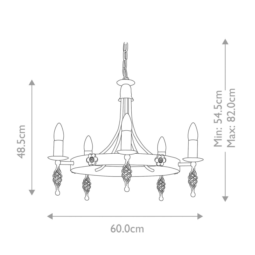 Elstead - Пендел BELFRY 5xE14/60W/230V