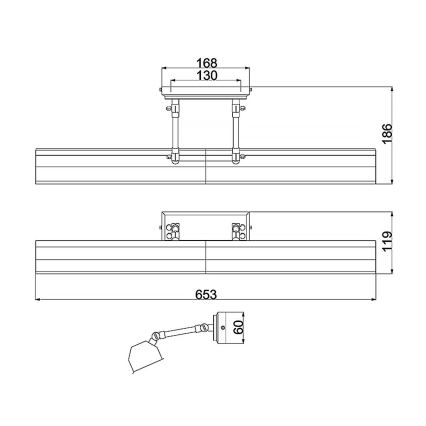 Elstead - Осветително тяло за картини CHAWTON 4xE14/40W/230V лъскав хром