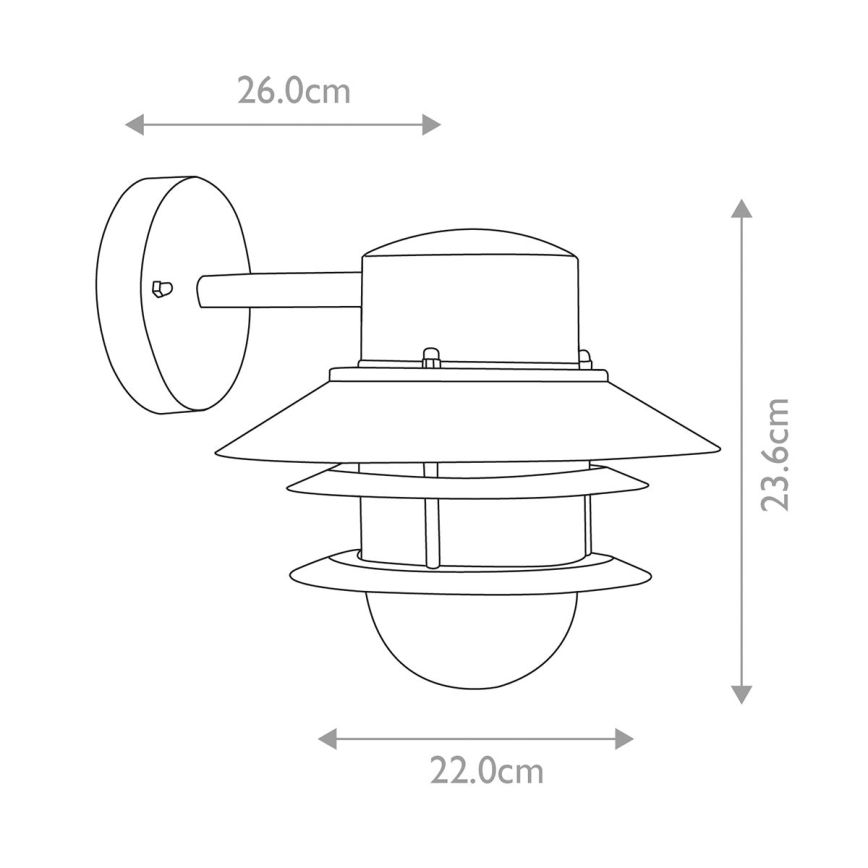 Elstead - Екстериорен аплик COPENHAGEN 1xE27/60W/230V IP44